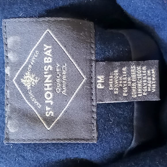 St. John's Bay Women's Navy Wool Blend Coat With Removable Hood Size Petite Med - Picture 10 of 14